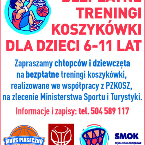 Bezpłatne treningi koszykówki w szkołach podstawowych nr 3 i 5 w ramach programu SMOK